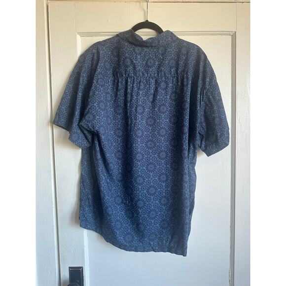 Abercrombie Blue Tonal Floral Camp Collar Shirt XL - Picture 3 of 9